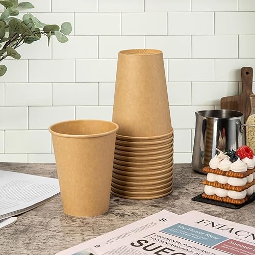 Vista 39 de RACETOP [Paquete de 100] Tazas de café desechables con tapas de 12 onzas, tazas de papel caliente con tapas, taza para llevar con tapa