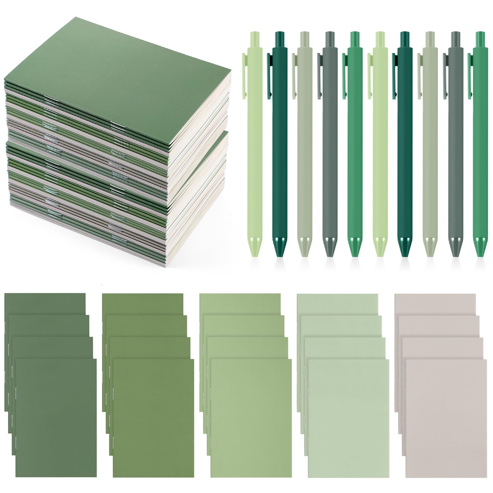 Eaasty 20 Set Mini Notebooks with Ballpoint Pens Bulk Employee Appreciation Day Gift Small Pocket Notepads Composition Journals and Pens for School