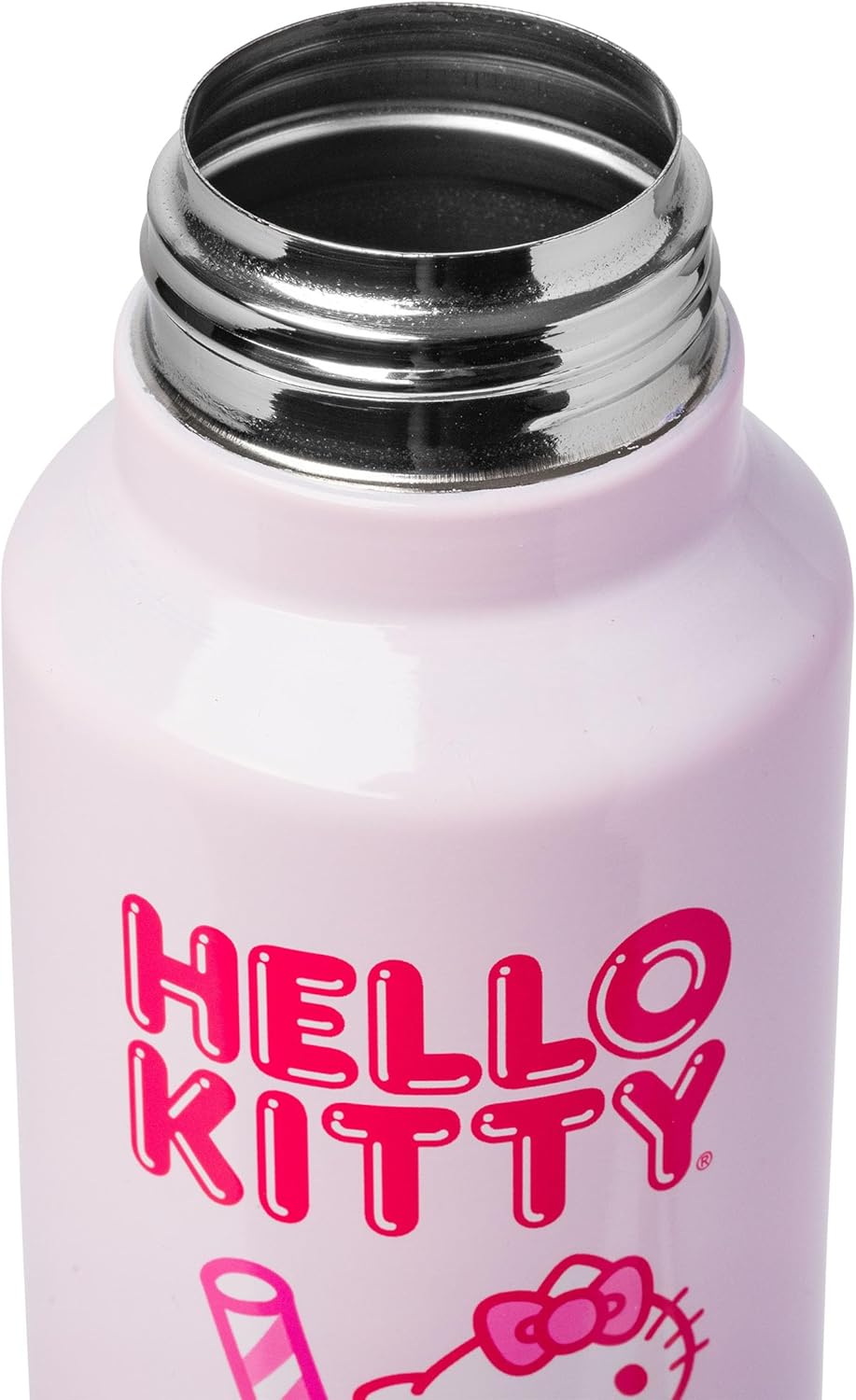 Silver Buffalo Hello Kitty Kawaii Strawberry Milk Pink Stainless Steel Water Bottle with Strap, 27 Ounces - Image 5
