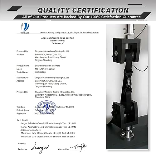 Miniatura 57 de AUTMATCH Clips de mosquetón, 3 pulgadas, gancho de resorte caribeño, hebilla resistente, mosquetones de bloqueo de cadena, eslabones rápidos