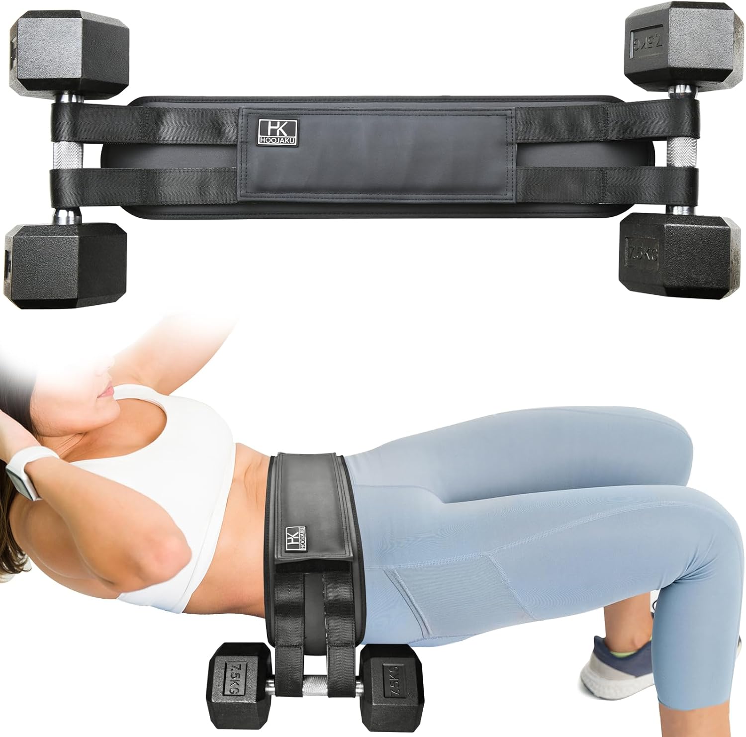 Hip Thrust Belt, Easy to Use with Dumbbells, Kettlebells, or Plates, Booty Belt for Hip Thrust with Slip-Resistant Padding for the Gym, Home and Workouts