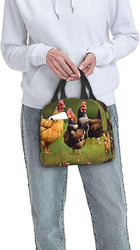 Miniatura 9 de Lonchera de trabajo, bolsa de almuerzo de viaje de gallo para mujeres y hombres, contenedor de almuerzo aislado reutilizable de gran capacidad