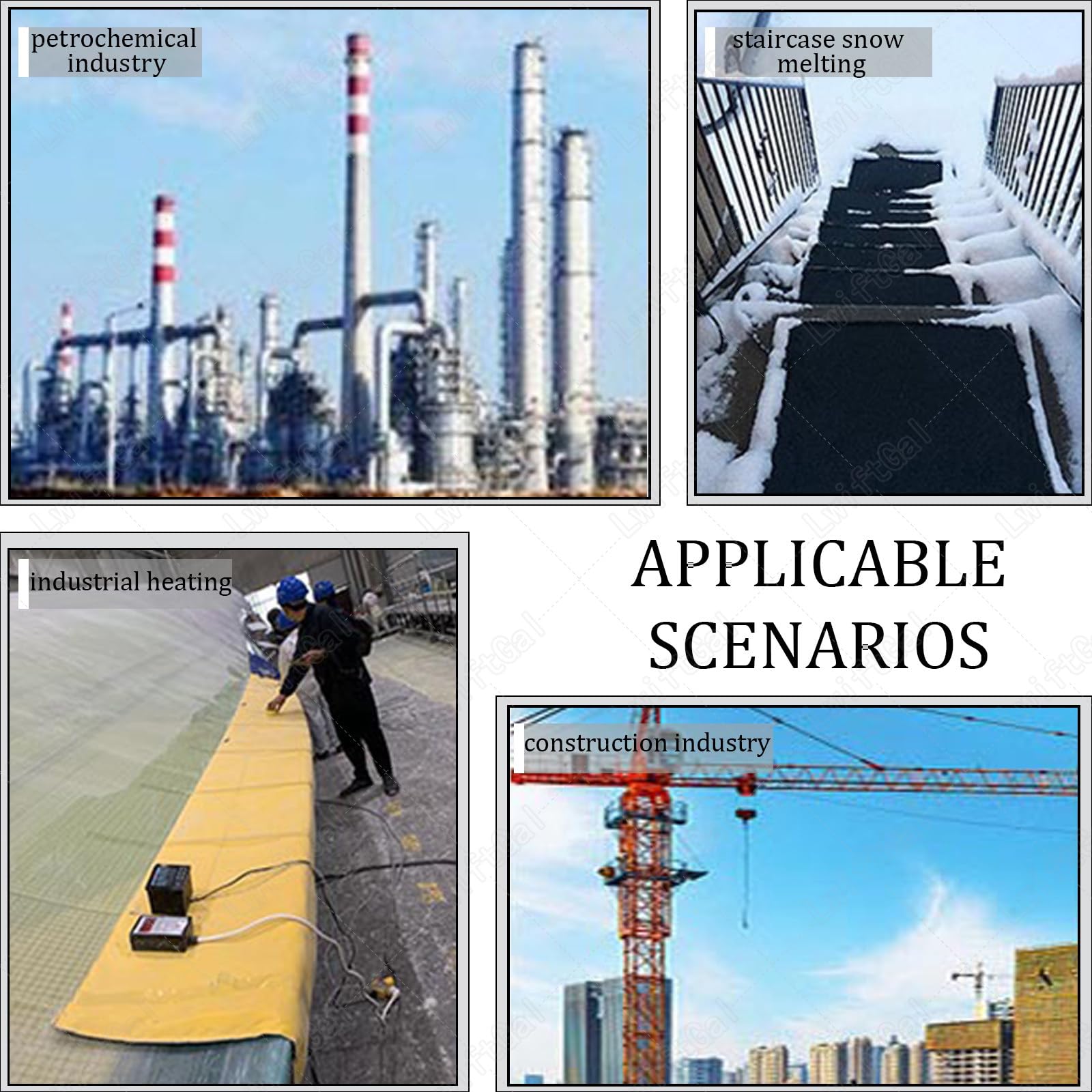 Tapete para Derretir Nieve para Exteriores, Tapetes Calefactados para Derretir Nieve, Alfombra Calefactada Antideslizante para Hielo Y Nieve con Cable De AlimentacióN 5pcs-25 * 76cm