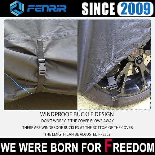 Miniatura 8 de Fenrir Funda para motocicleta de tres ruedas, protección para todas las estaciones, impermeable, con orificio de antena de almacenamiento al aire