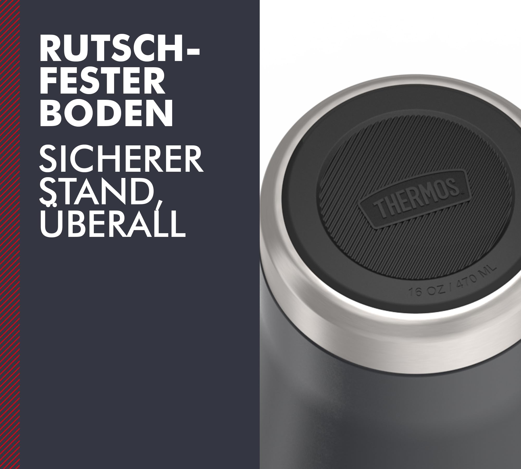 THERMOS ICON Series Gobelet à Froid En Acier Inoxydable Avec Fermeture Coulissante, 710 Ml, Granite