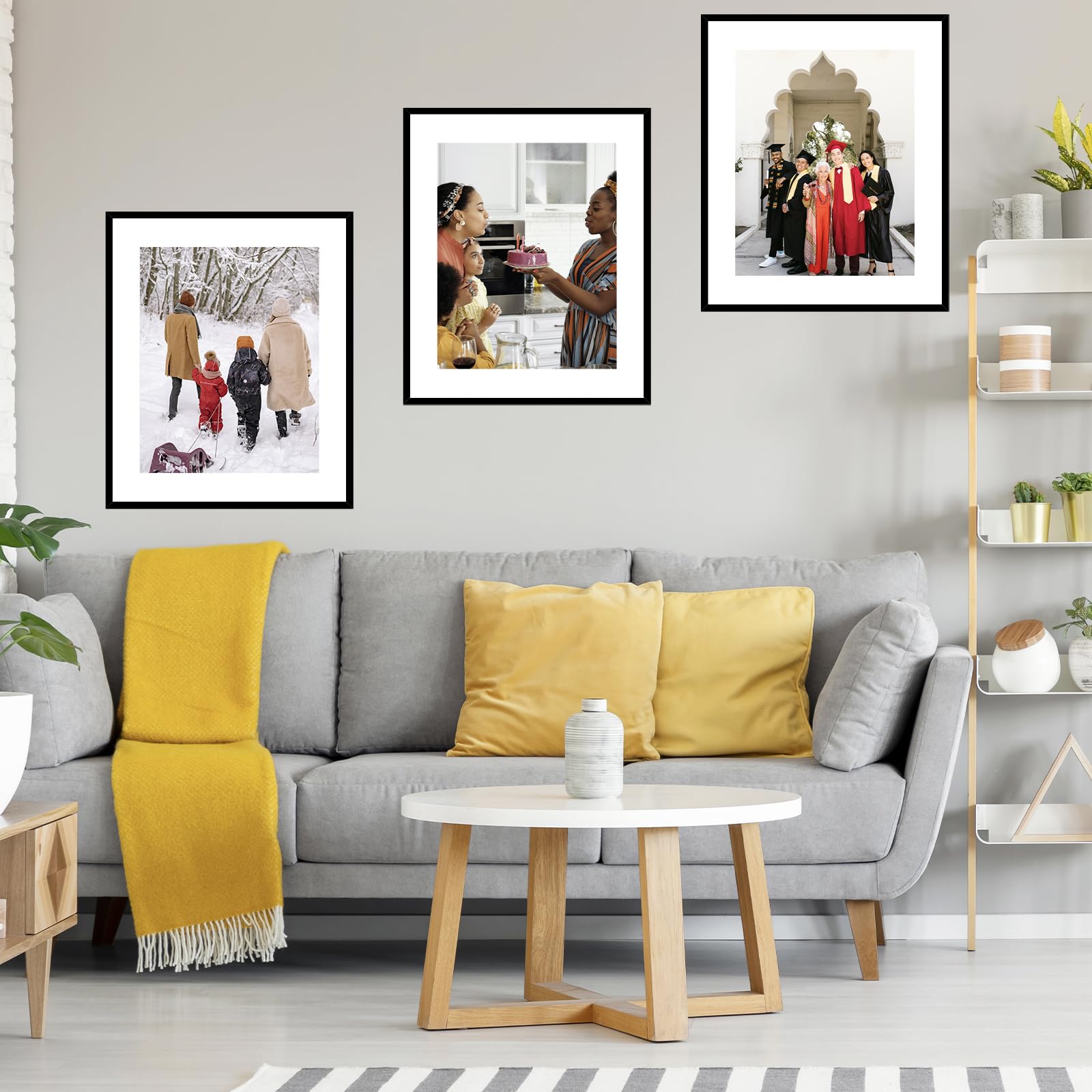 JCJMY Cornice portafoto 24 x 30 cm con tappetino 50 x 61 cm, foto 20 x 24 con passepartout o 24 x 30 senza tappetino, da appendere alla parete, cornice grande per poster da 61 x 76 cm con plexiglass