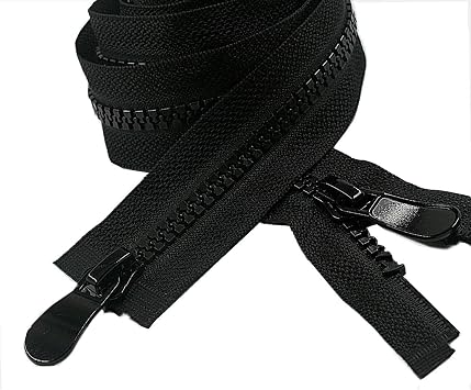 Leekayer 8# 30 Inch Resin Zipper Two Way Separating Zipper Black 76cm Heavy Duty Zippers for Sewing Craft DIY Handmade Bulk
