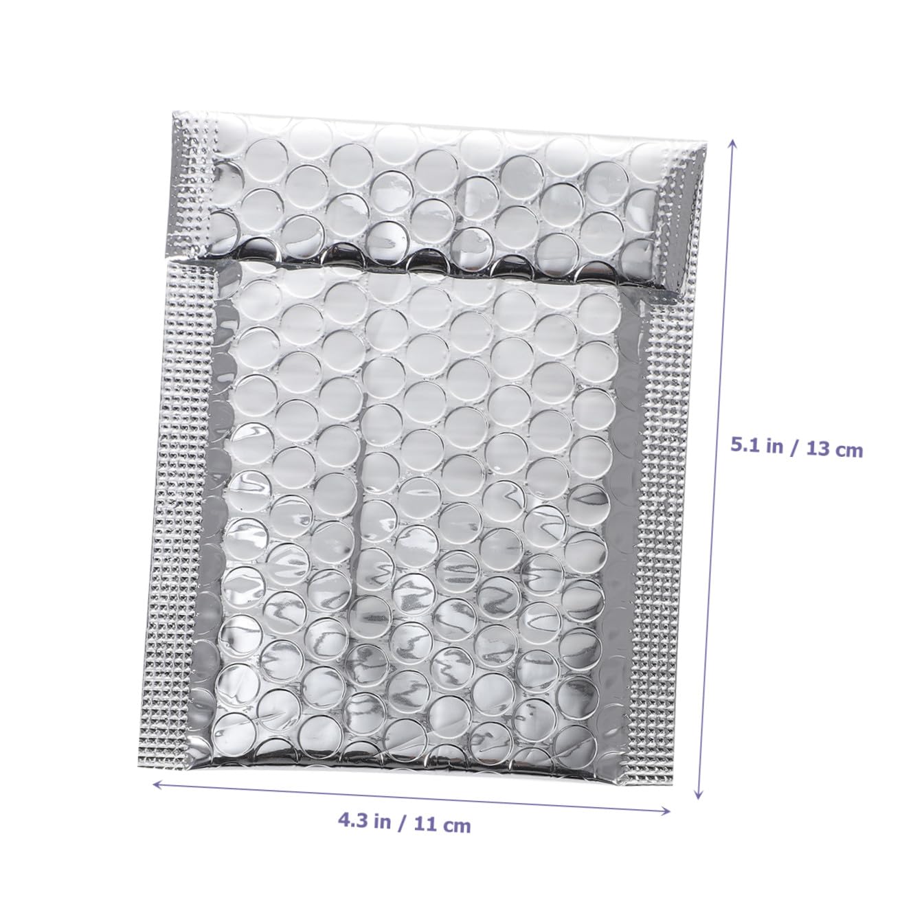 Alipis 100 Enveloppes Matelassées Auto-Adhésives Argentées en Aluminium 110X130 40 MM, Paquet d'Expédition Rembourrés Légers et Résistants pour Protection Anti-Chocs et Rayures, pour