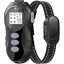 Dog Shock Collar with Remote Control for Dogs 10120lbs, IPX7 Waterproof Dog Training Collar with Security Lock, 4 Safe Training Modes, Rechargeable Long Battery Life for Small Medium Large Dogs Gy