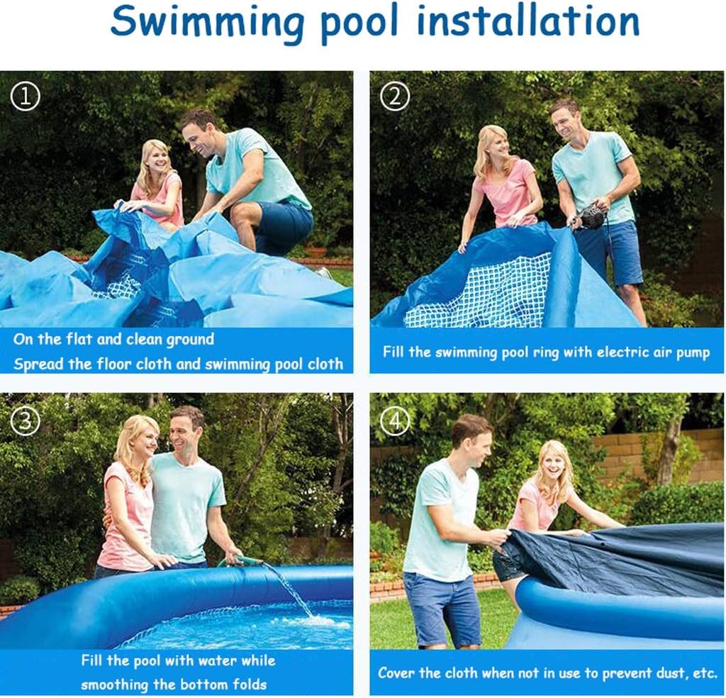 Swimming Pools Oversize Design 1-8 People Use, Round Blow Up Pool with Pump and Armrest Ladder, for Adults, Kids, Outdoor, Garden, Backyard Summer Family Playing Water (Size : B 156x33 inch) ()