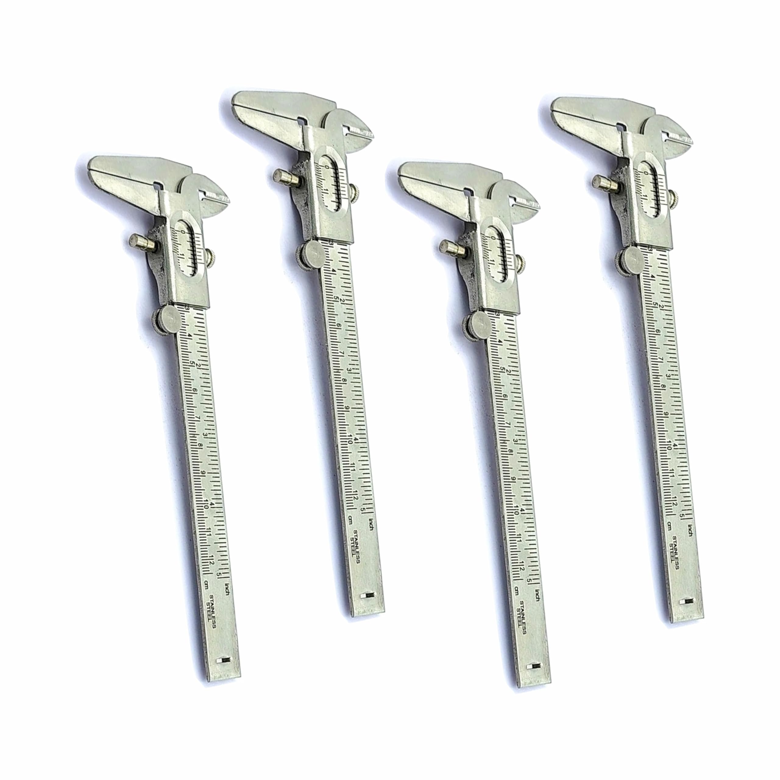Bello 4pcs Non Digital Vernier Caliper Metric -Imperial Measuring System Tools for Inside, Outside, Depth & Step Measurements (Stainless Steel Body)-picture-28