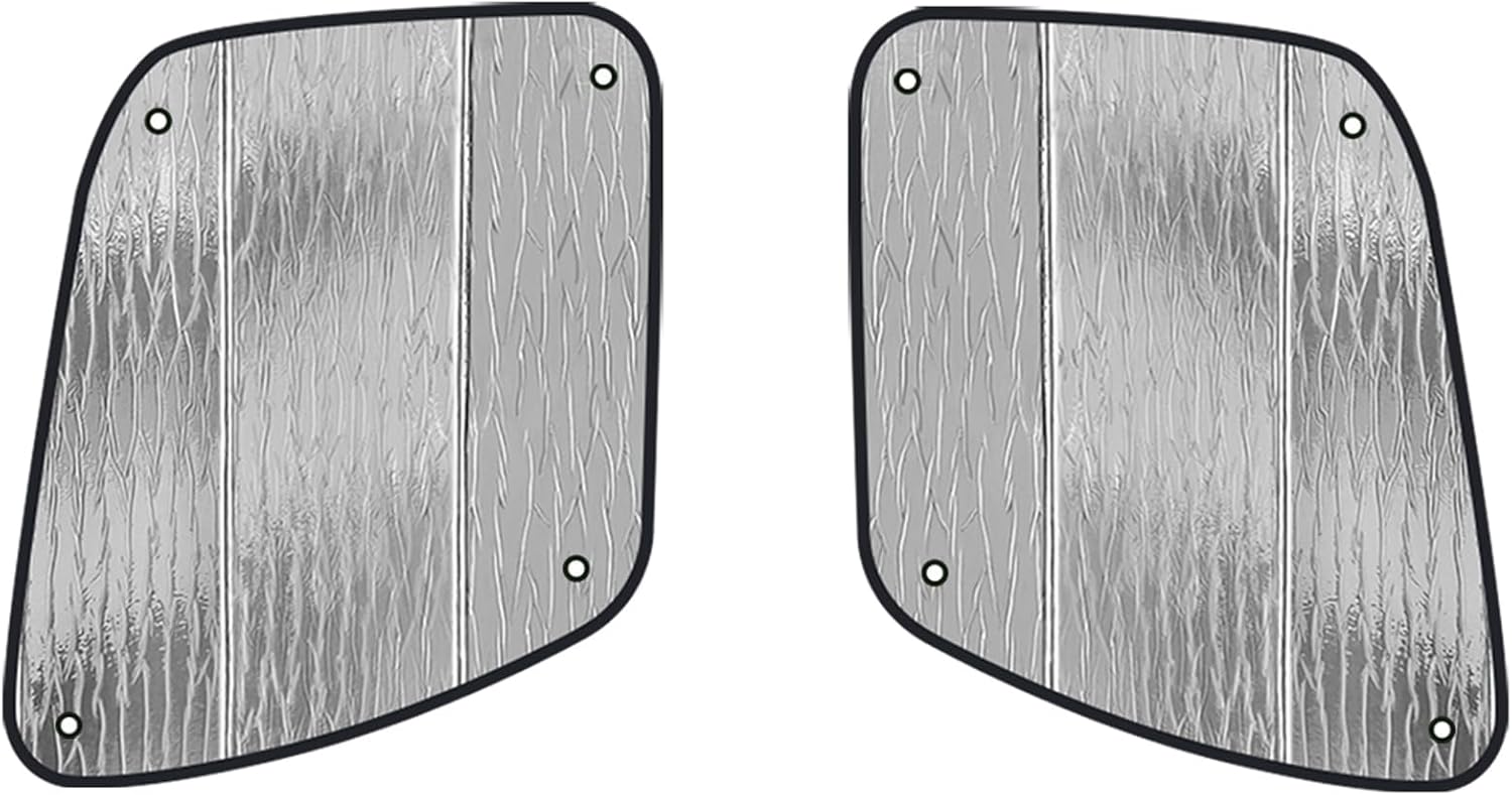 Side Window Sunshades for Freightliner M2 / S2 / Sport Chassis 2002-2025 (NO Vent Window), Reversible Silver/Black