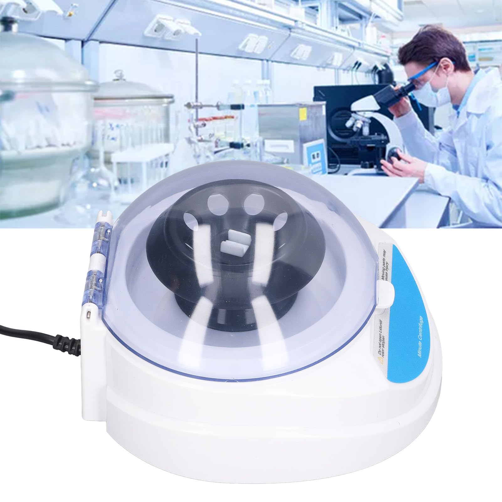 Mini Centrifuga Laboratorio Portatile 4000 RPM 810xg Basso Rumore Adatta Provette 5/4/2/1,5/0,5/0,2ml per Laboratorio Biomedico Clinico e Ricerca