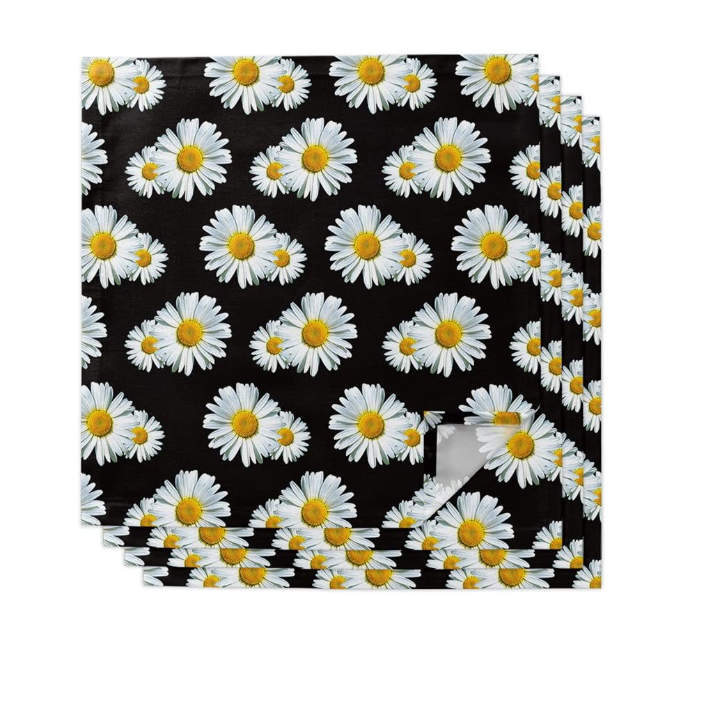 YTYZC Schwarz Serviette Tuch Set Hochzeit Partei Serviette Taschentuch Restaurant Lieferungen Weihnachten Servietten (Color : 4pcs, Size : 50x50cm)