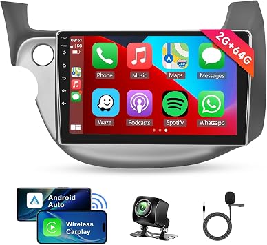 2G + 64 G الروبوت سيارة ستيريو لهوندا صالح 2008-2013 مع اللاسلكية كاربلاي الروبوت السيارات، 10.1 "شاشة تعمل باللمس راديو السيارة في اندفاعة مع نظام تحديد المواقع نافي بلوتوث USB واي فاي هاي فاي الصوت FM/RDS SWC كاميرا احتياطية