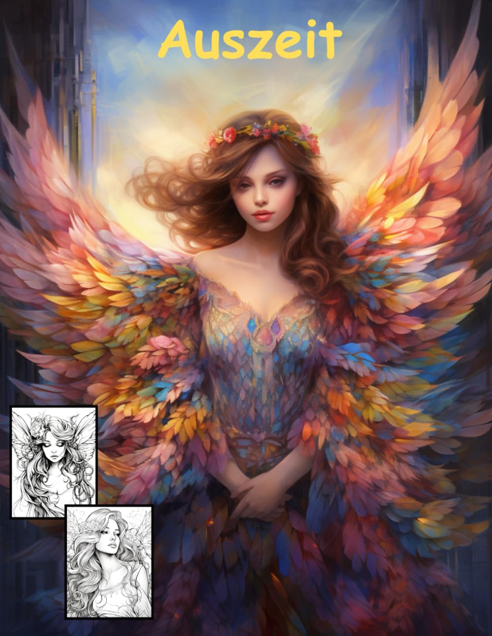 AUSZEIT Angel Woman Engel Coloring Pages -Malbuch für Erwachsene -Entspannung und Stressabbau -Ruhe und Gelassenheit: -ein magisches Ausmalbuch mit 50 ... dich -Anti-Stress -traumhafte Engel-Mädchen
