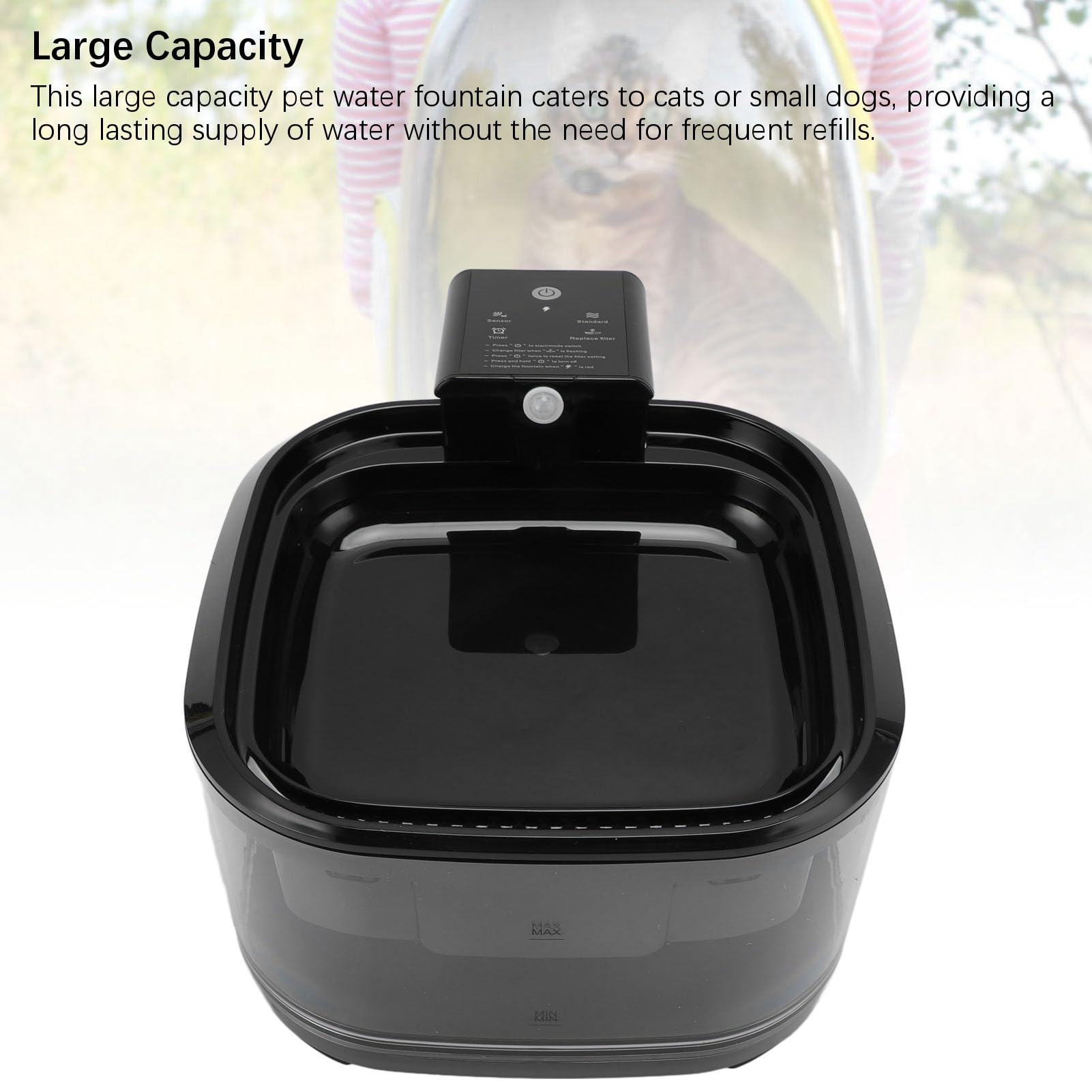 Fuente de Bebida para Gatos de 4.5l de Gran Capacidad, Fuente de Filtración de Ciclo Automático de Operación Silenciosa, Promueve el Agua Higiénica para Beber para Mascota de