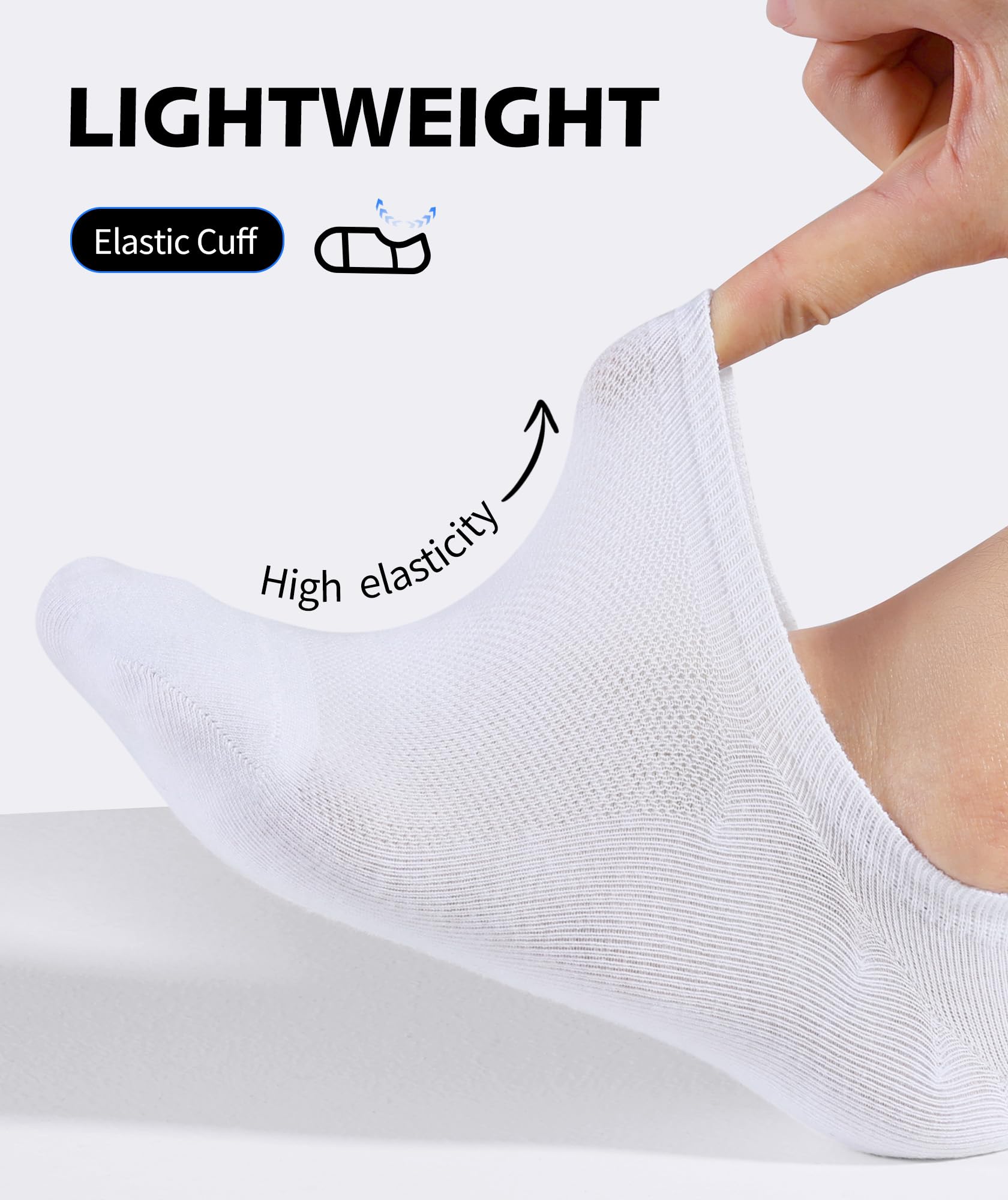 CLOSEMATE 6 Pares Calcetines Invisibles Pinkies Hombre Mujer Verano Tobilleros de Algodón Transpirables Cortos Antideslizantes Silicona Bajos Blancos Negros Gris