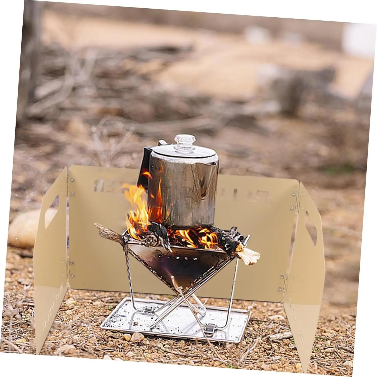 Parabrisas Plegable for Acampar, Protector Contra El Viento for Estufa De Acero Inoxidable 3 Paneles, for Cocinar Al Aire Libre, Caminar, Con Mochila En Patio Trasero Para camping