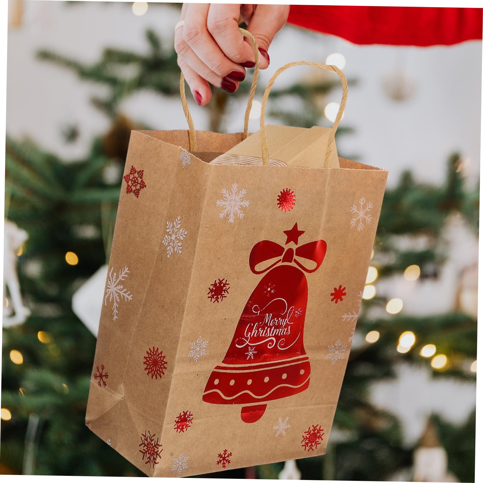 SEWOART 24pezzi Sacchetti Regalo in Carta Manici Decorazione Superficiale Adatti per Dolci Piccoli Regali Feste e Imballaggio