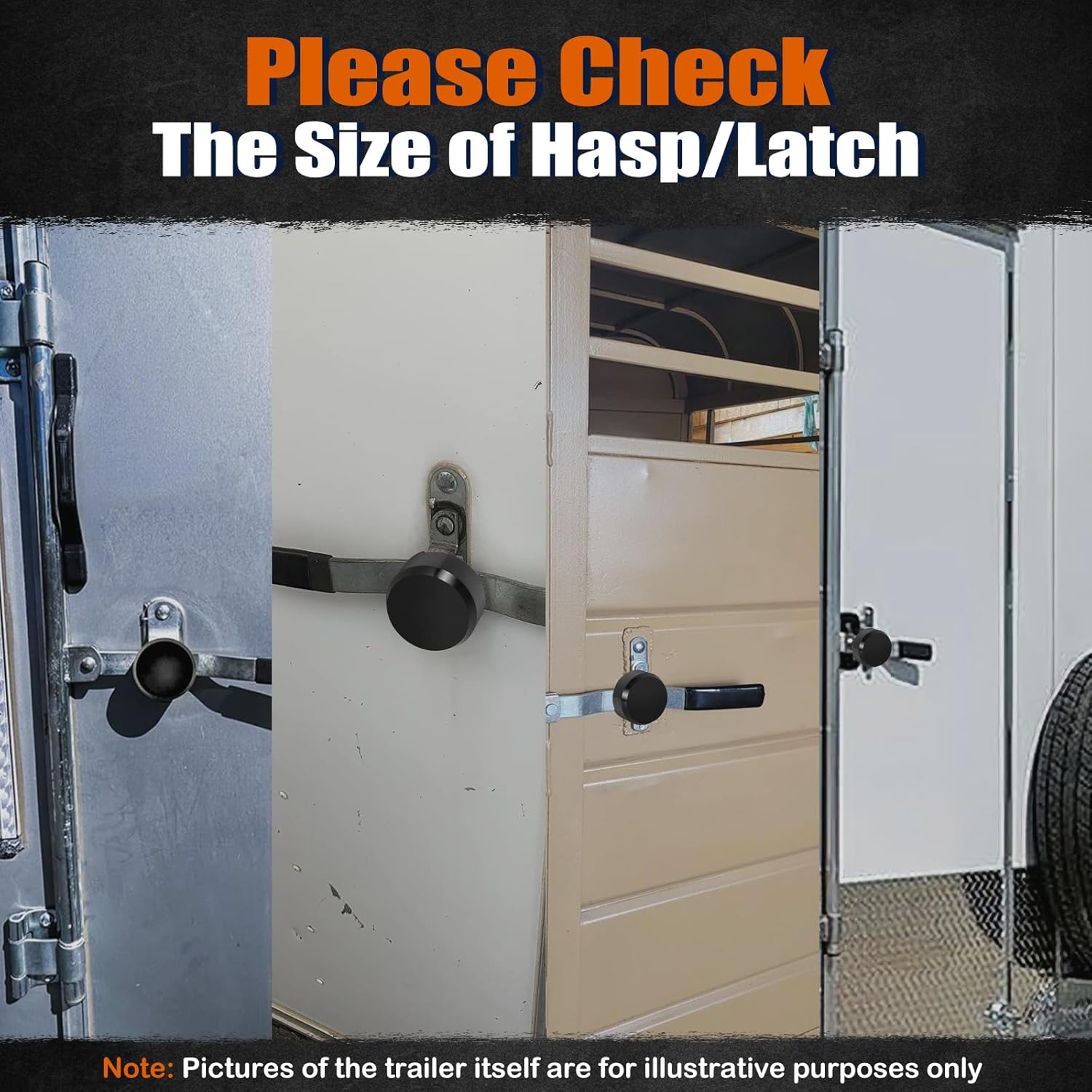 3 Pack Puck Lock for Trailers Keyed Alike, 6061 Solid Aluminum Trailer Door Locks Hockey Puck Locks, Reinforced Hidden Shackle Padlocks for Trailers Trucks Vans Shed Gates w/6 Keys