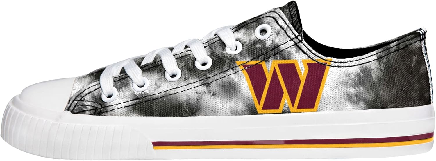 FOCO Washington Commanders NFL Womens Low Top Tie Dye Canvas Shoe - 7 - Image 2