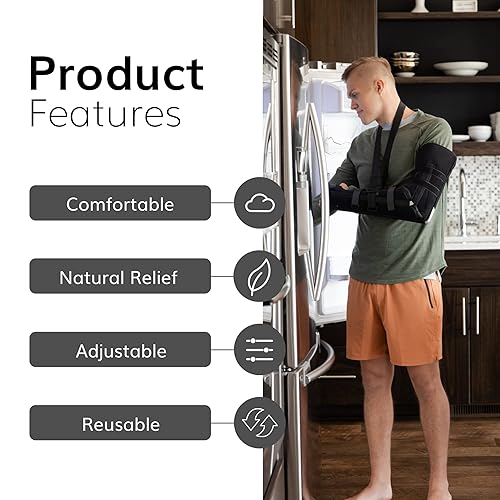 Miniatura 3 de BraceAbility Férula de brazo largo posterior inmovilizador de codo derecho o izquierdo antebrazo con cabestrillo para fracturas, recuperación