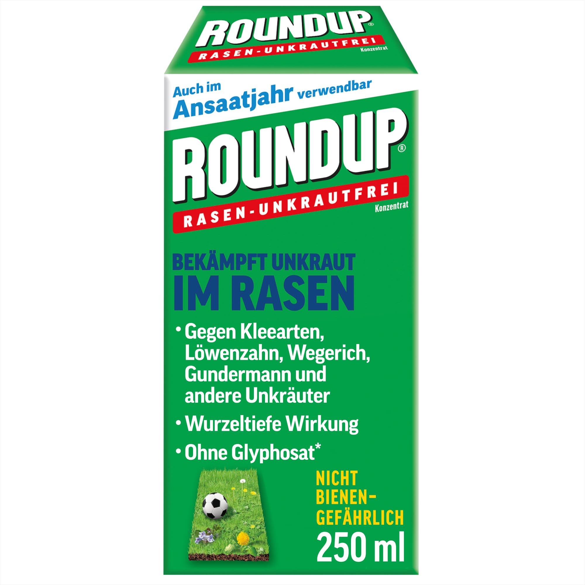 Roundup Rasen-Unkrautfrei 250 ml Konzentrat gegen Rasenunkräuter im Rasen