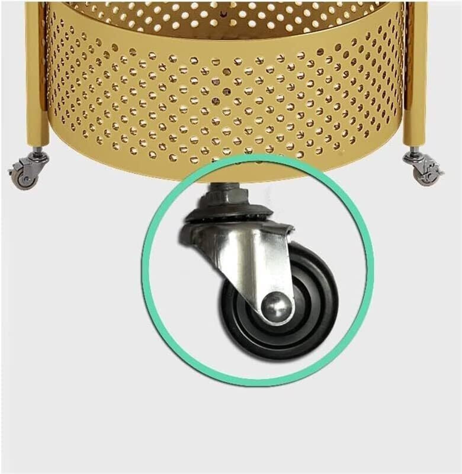 Carrello di stoccaggio della cucina Carrello di stoccaggio rotondo Rotondo Rotante carrello di rotolamento con ruote Metallo Carrello di stoccaggio della cucina Rack carrello per verdure e frutta Roll