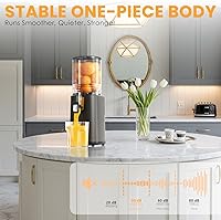 Vista 9 de Cold Press Juicer, 5.5inch Wide Feed Chute Juicer Machine, Slow Masticating Juicer for Whole Vegetables & Fruits, Gray