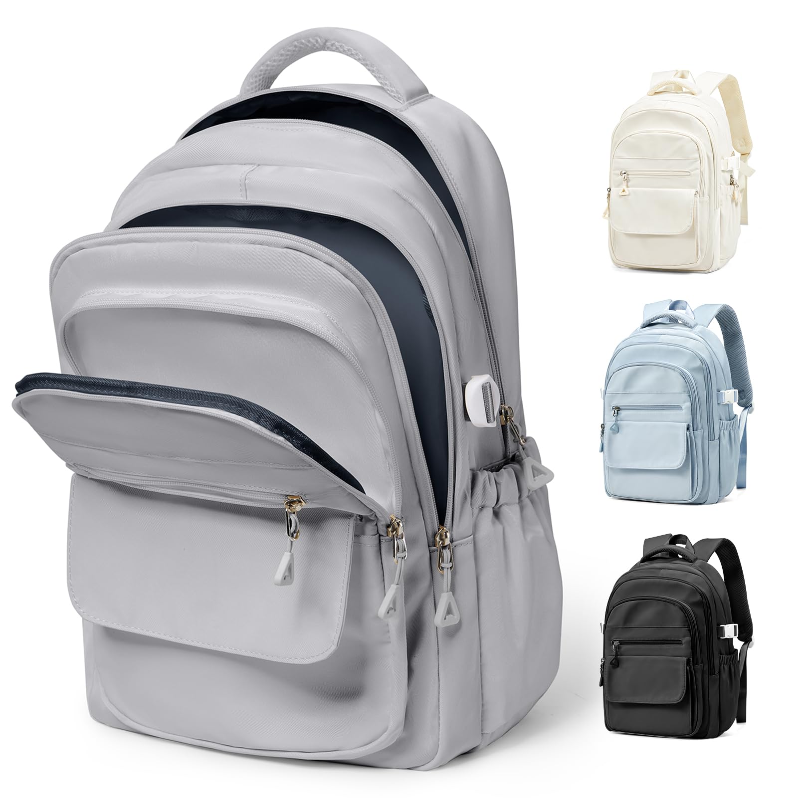Lendolk Schulrucksack Groß Teenager Mädchen Jungen, Uni Rucksack Herren Damen mit Laptopfach, Wasserfester Schul Rucksack mit vielen fächern, Schultaschen