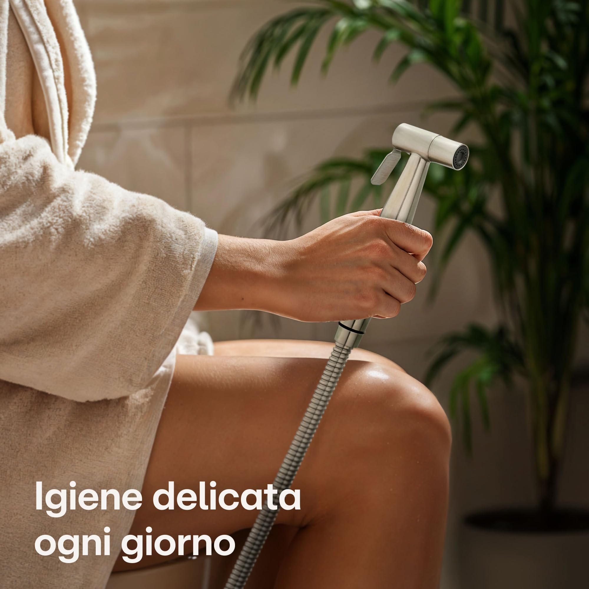 Praknu Bidet Spruzzatore con Doccetta e Supporto - Idroscopino WC in Acciaio Inox per Water e Lavabo