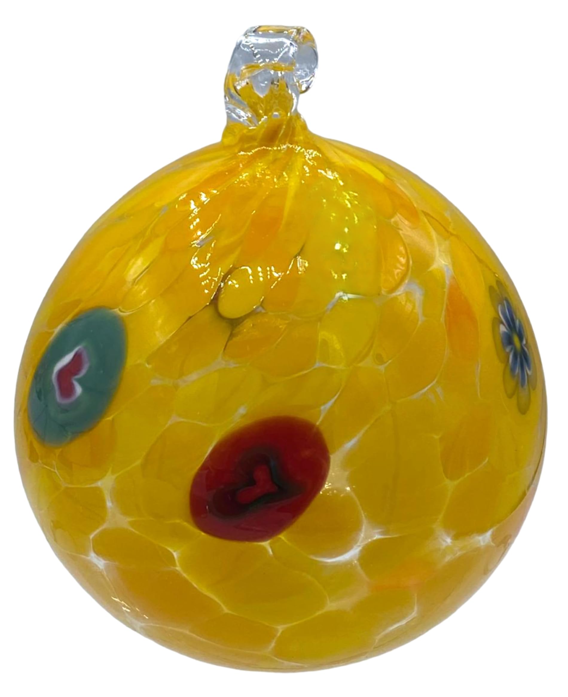 Pallina di natale in vetro di murano colori in pasta made in italy PLGIALLO