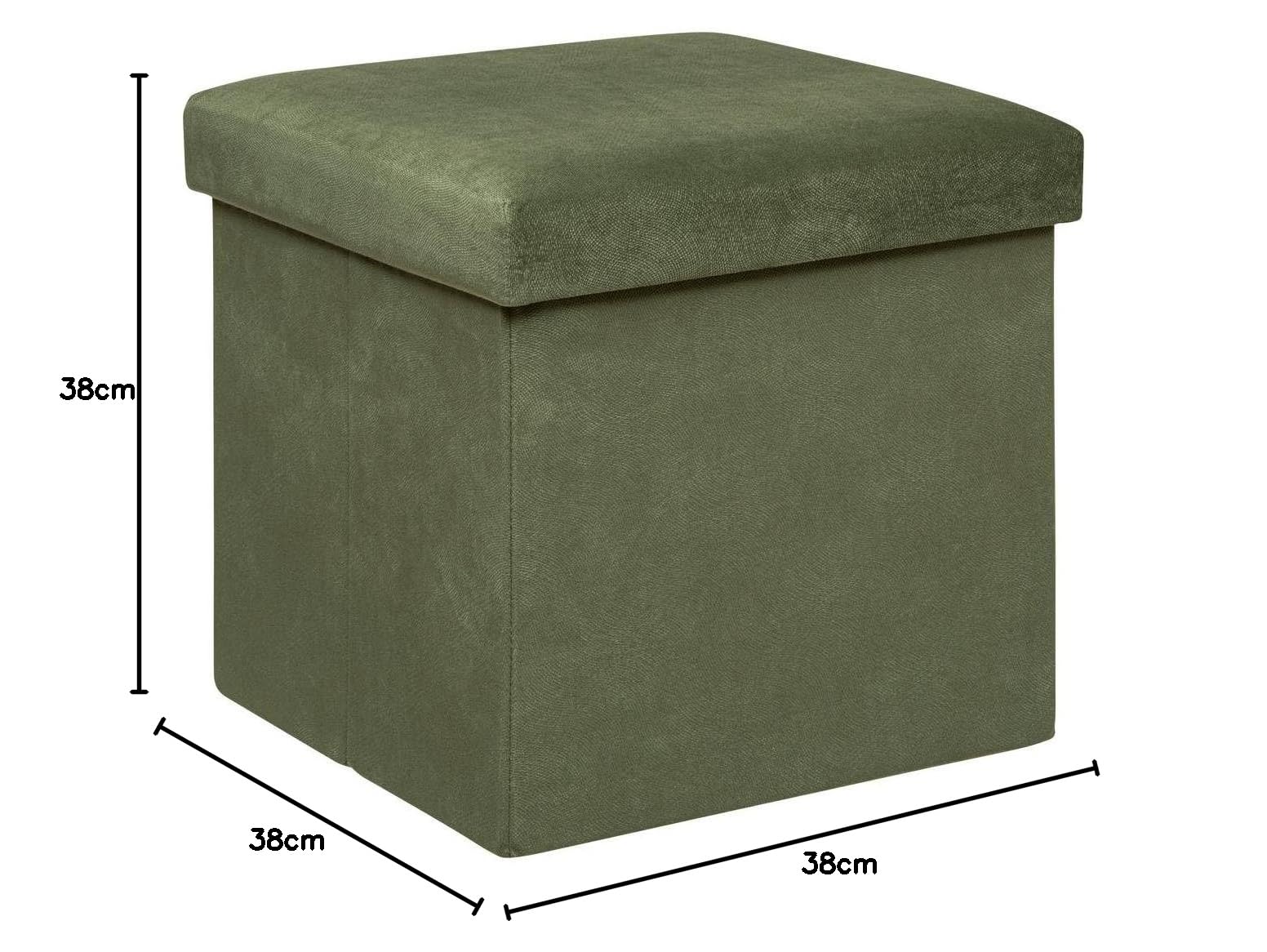 ATMOSPHERA CREATEUR D'INTERIEUR - Pouf Pieghevole in Velluto Lilou 38x38cm Verde Kaki