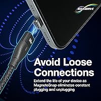 Vista 7 de BoxWave Cable compatible con GameSir G7 SE, MagnetoSnap PD AllCharge (100 W), carga magnética trenzada USB tipo C Micro - negro azabache