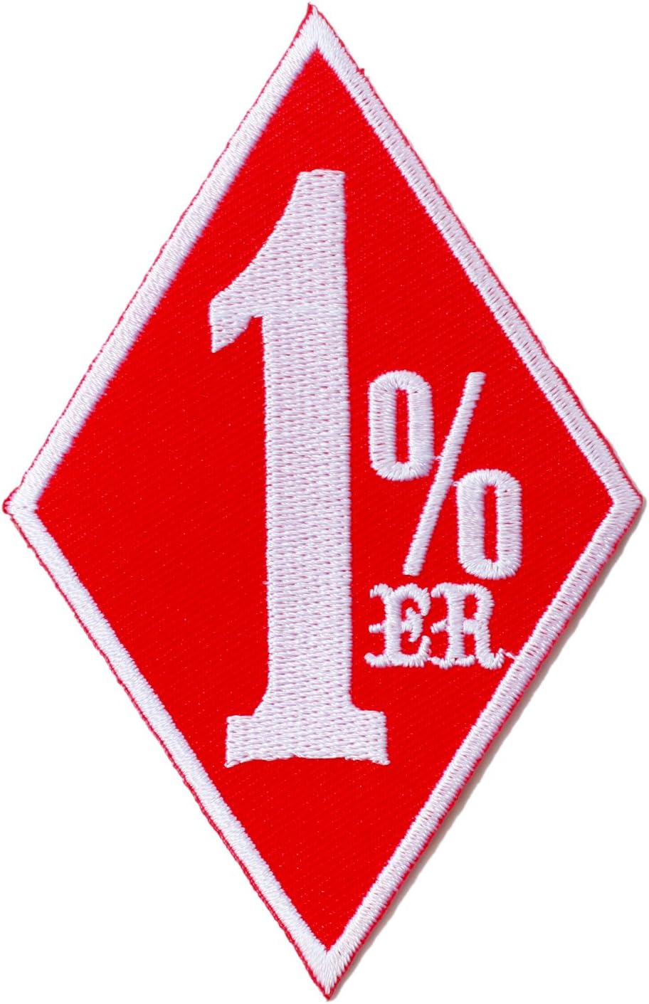 Biker Red and Black 1%er one percenter iron on patch
