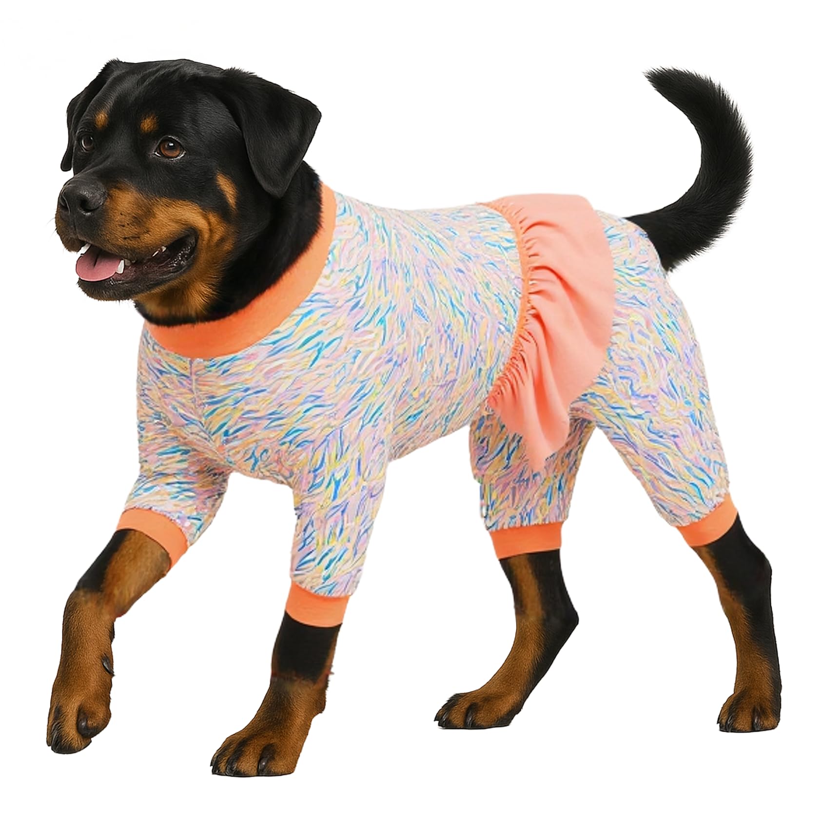 LovinPet Pyjama Für Große Hunde – Baumwolle Mit Wüsten-Design, Hoher Kragen, Größe M