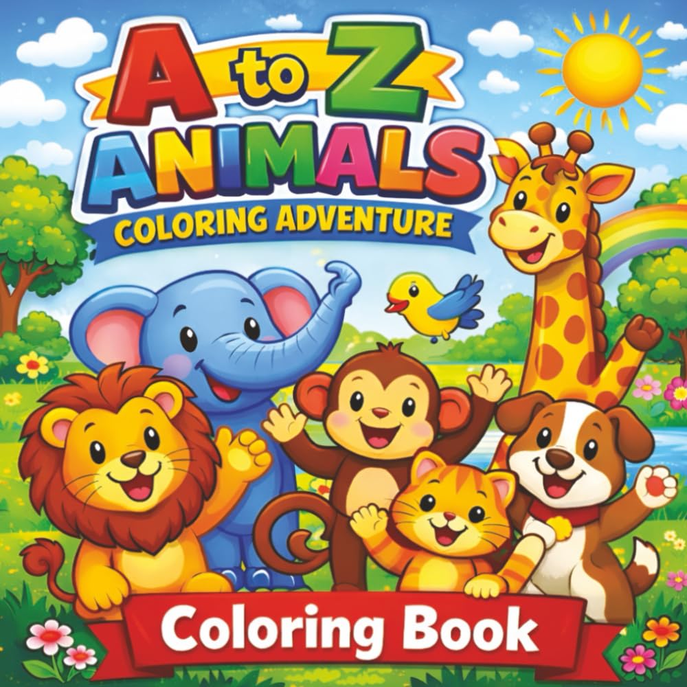 A - Z Animals coloring adventure: book