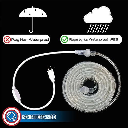 Miniatura 7 de Russell Decor Cuerda de luces LED de 50 pies  540 para fiesta patriótica del 4 de julio, Día de los Caídos, árboles al aire libre, patio, terraza,