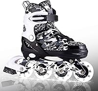 Kuxuan Adjustable Inline Skates for Boys & Girls - Light Up LED Wheels, Kids Youth Rollerblades S/M/L/XL