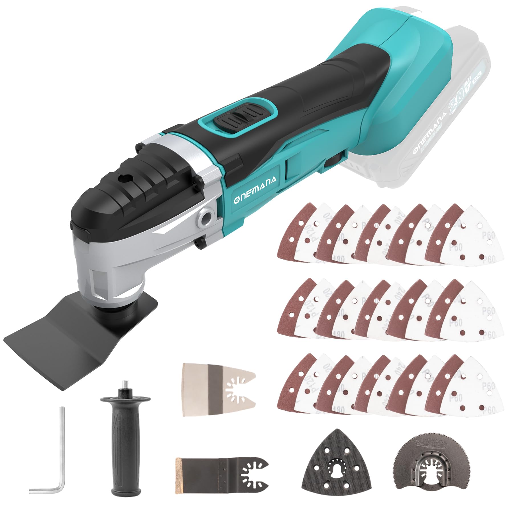 Herramienta Multifunción Oscilante inalámbrica Brushless | Set de Herramientas Oscilantes + Sierra Oscilante para Cortar, Clavar, Rascar & Pulir | Solo Herramienta (Sin Accesorios)