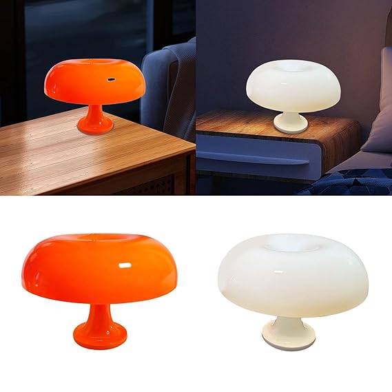 Fashion My Day Bedside Lamp with 3 Lighting Color Modern Desk Lamp for Dresser Office Party Orange