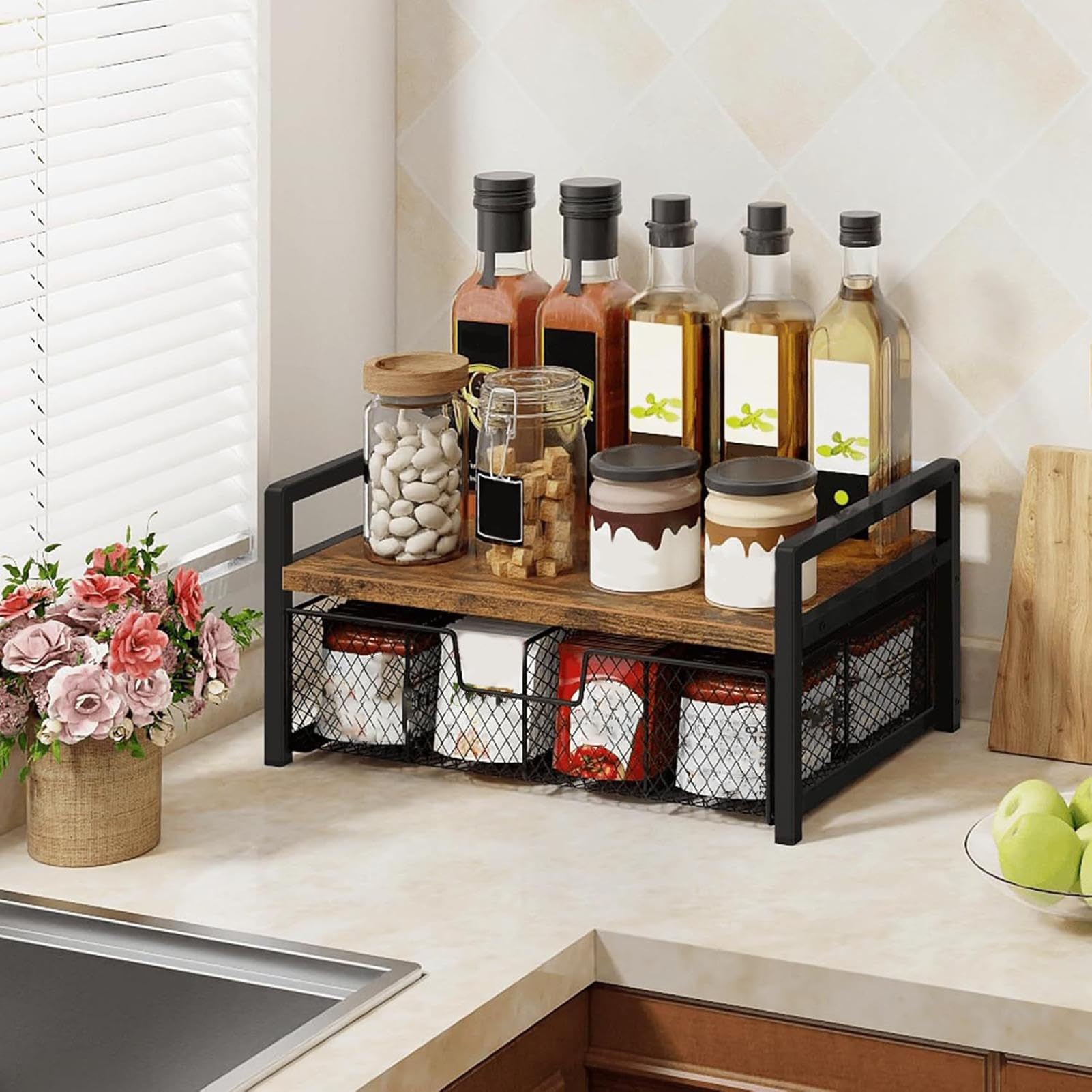 Organizador de bolsitas de té Estante Organizador de Bolsitas de Té | Recipiente para Té para Mujeres Hombres Jóvenes Adultos Hogar Apartamento Dormitorio Sala de Meditación Encimera Bar