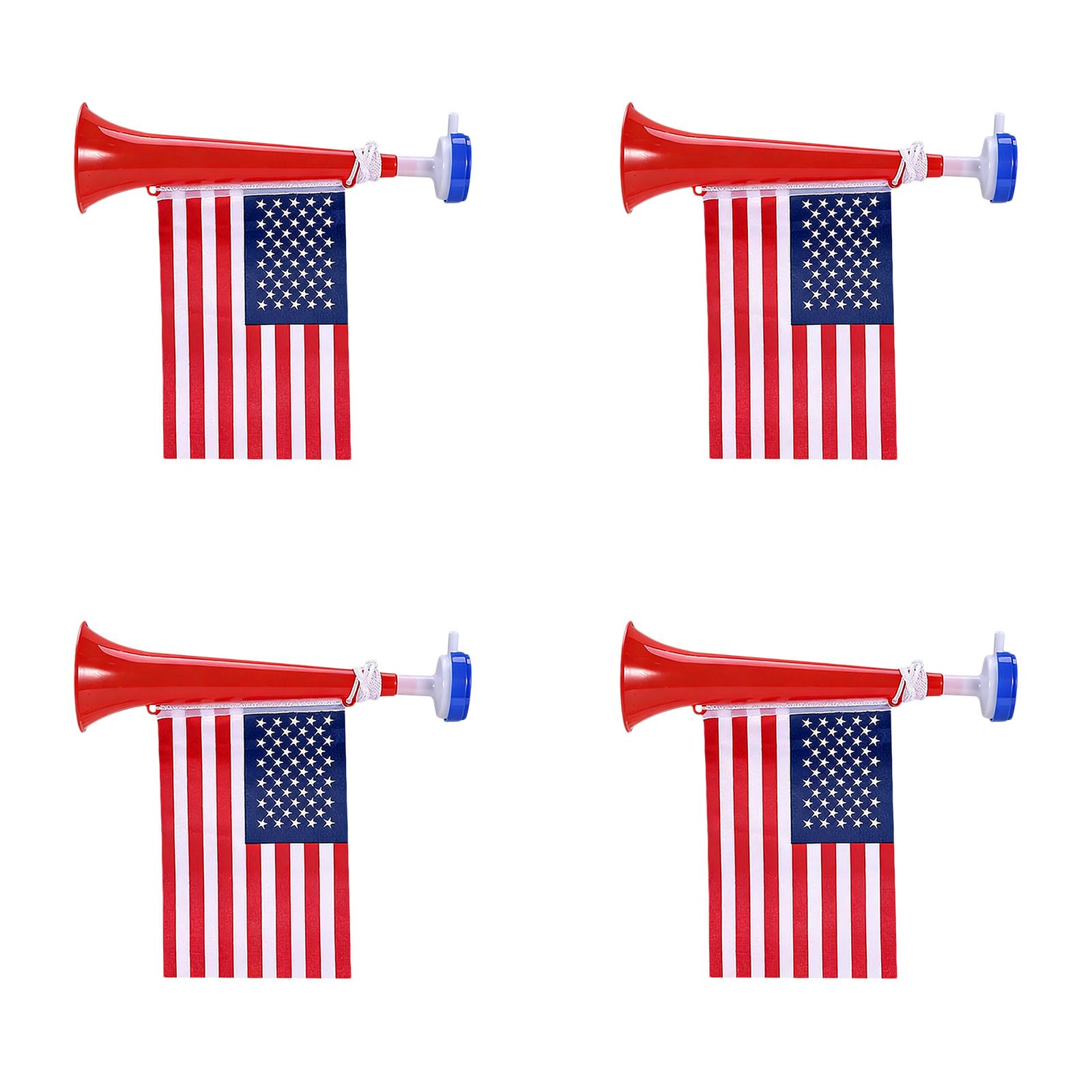 Xjdzineq 4Pcs 2026 Year Soccer Event Flag Celebration Trumpets Vuvuzelas Cheering Horn for Game and Festival Occasion Football Flag Horn