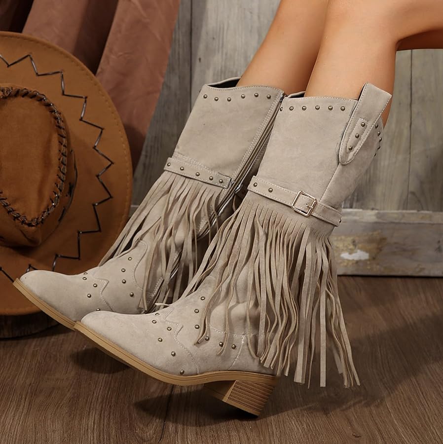 Stivali Cowboy Donna DREAM PAIRS - Stivaletti Western In Pelle Sintetica - Foto 9