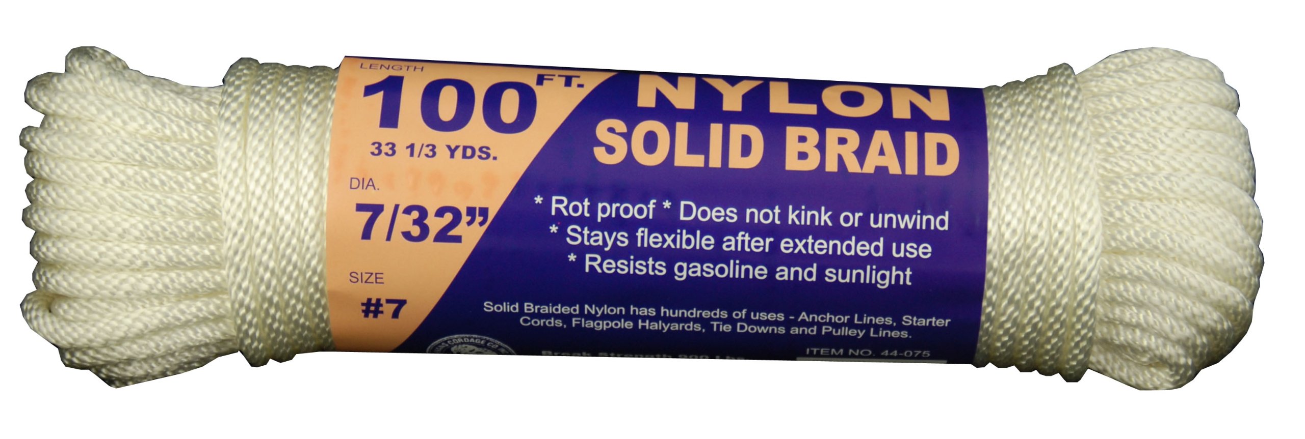 Corde en nylon robuste à tresse solide de 100 pieds pour charges lourdes et extérieur