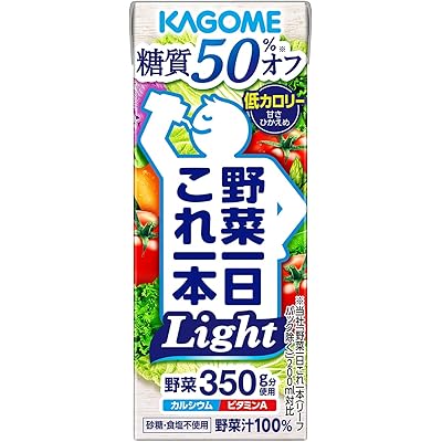 カゴメ 野菜一日これ一本 Light(ライト) 200ml紙パック ×24本(糖質50%オフ 低カロリー カルシウム ビタミンA)