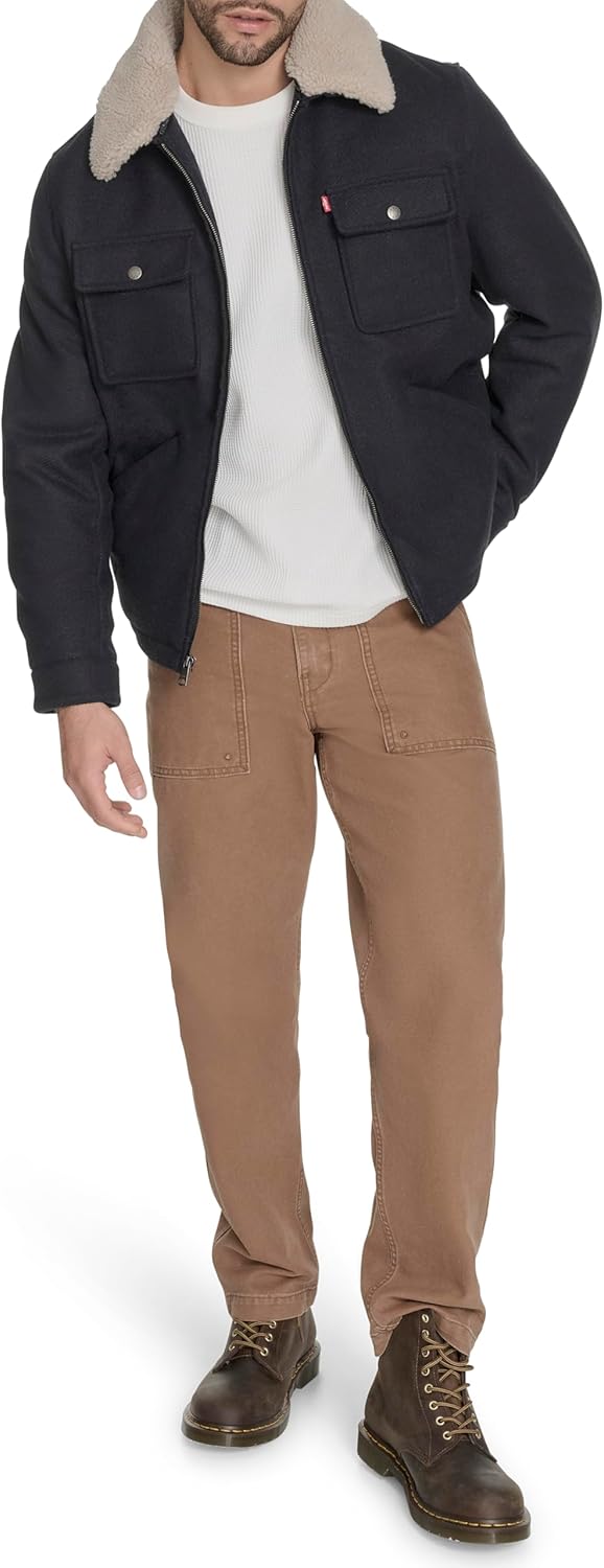 Levi's mens Wool Blend Depot Jacket With Sherpa Collar - Image 2