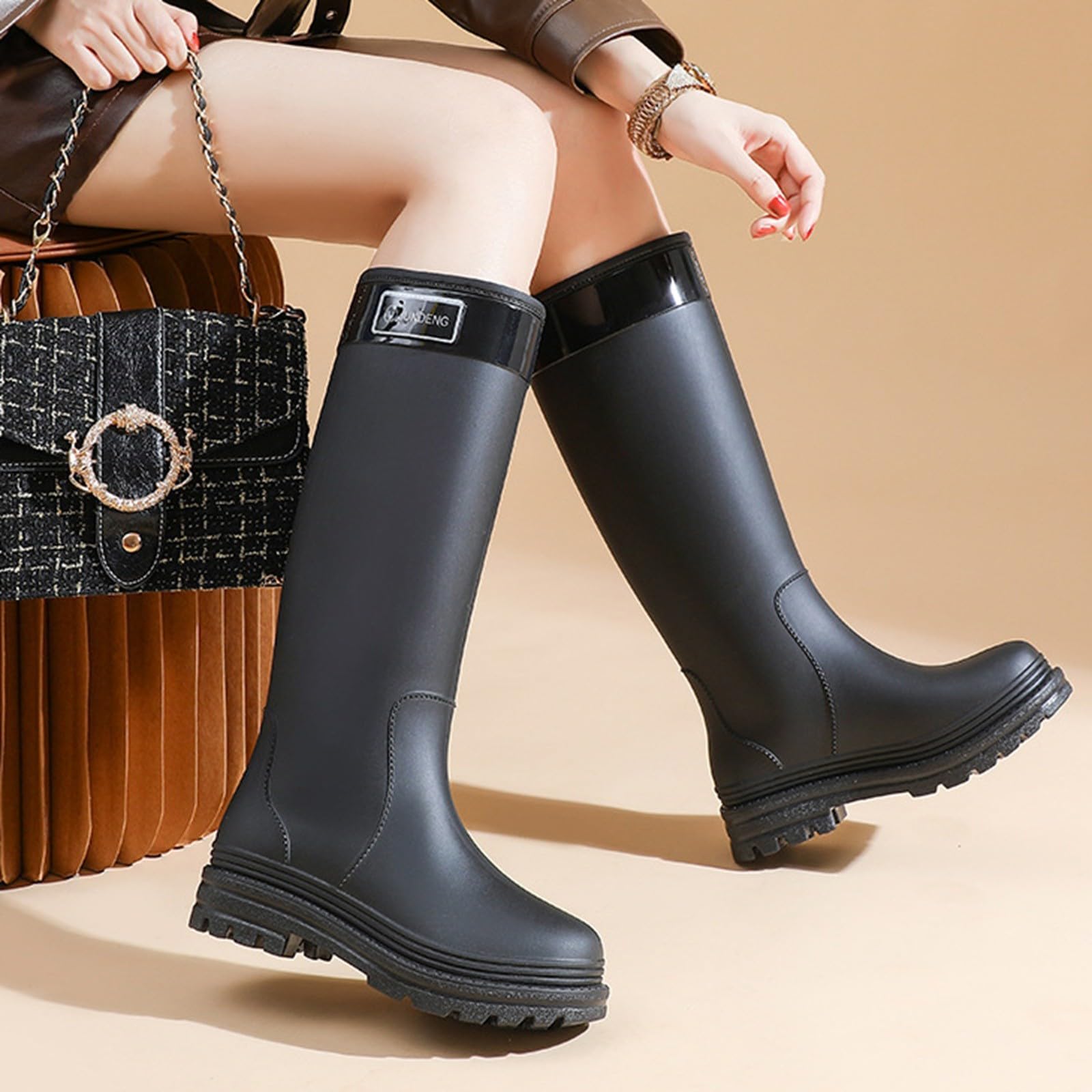Generico Stivali Pioggia Uomo, Impermeabili Stivali Gomma Comode Scarpe Rain Boots Antiscivolo Calosce Galosce Unisex Scarponcini Antipioggia Stivaletti Scarponi Giardinaggio per La Pioggia