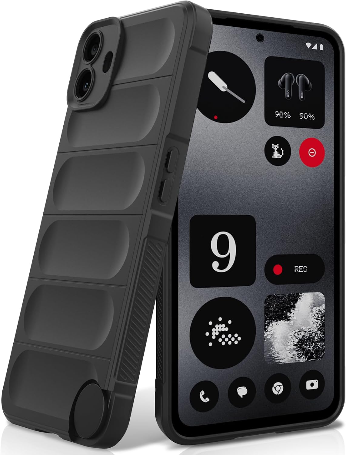 Silicone Case Compatible with Nothing CMF Phone 1, Anti-Scratch Microfiber Lining, Shockproof Case with Camera Protection, Black